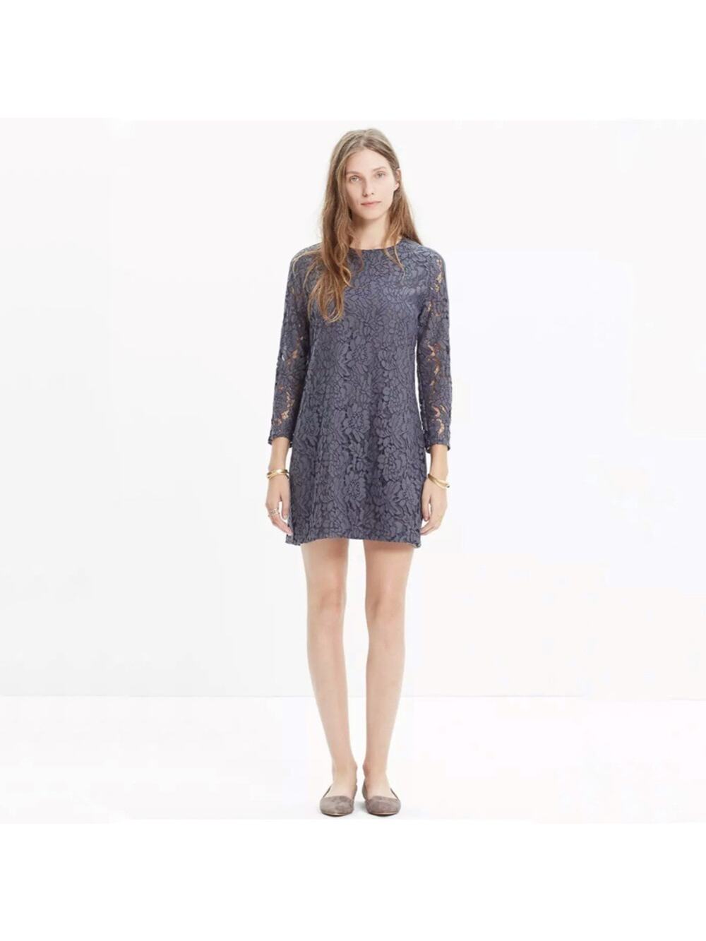 Madewell NWT Lace Long-Sleeve Shift Dress Size 6